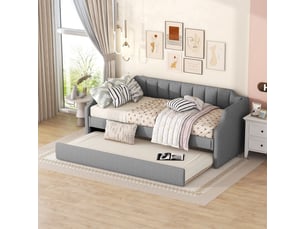 Lit banquette 90x200 cm <strong>SWEIKO</strong>  <strong></strong> coloris gris