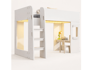 Lit mezzanine 90x200 cm coloris blanc