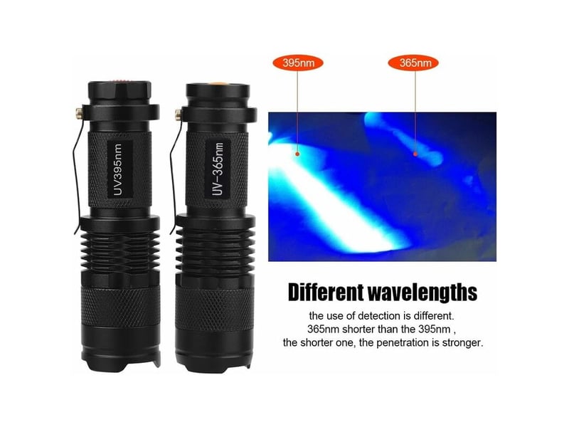  Lampe de poche uv ultra led blacklight light lampe d'inspection portable torche 395365 nm inspection d'hôtel à domicile(365nm)  - Conforama D