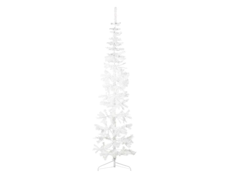  Demi sapin de noël, arbre de noël artificiel mince avec support blanc 240 cm  - Conforama B