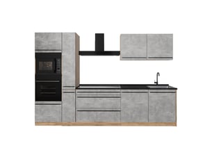 Vicco cuisine, bétonchêne doré, 310cm plan de travail anthracite