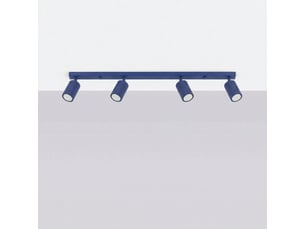 Plafonnier karbon 4l outremer aluminium minimaliste 16.5x81x6.5cm