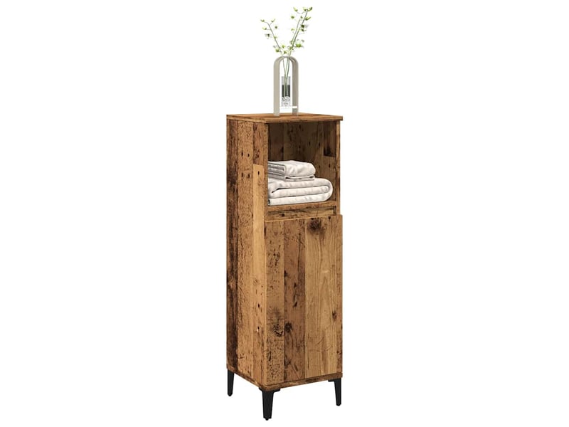  Armoire de salle de bain vieux bois 30x30x100cm bois ingénierie shl6639  - Conforama B