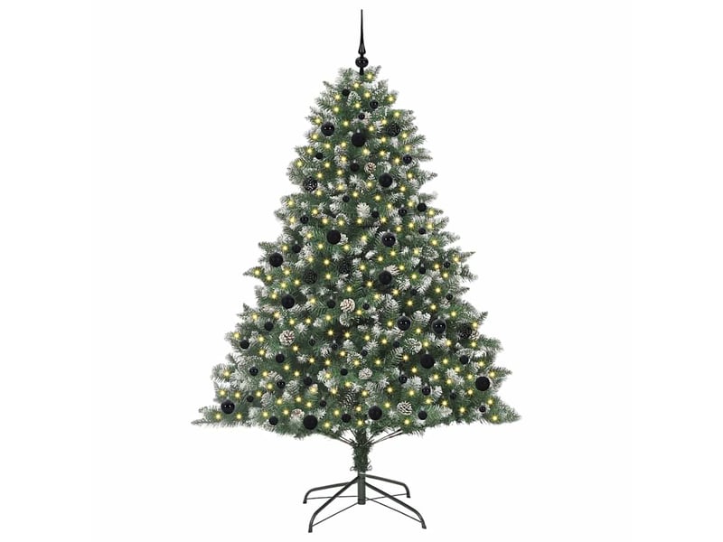  Sapin de noël - arbre de noël artificiel vert 210 cm pvc, plastique et acier  - Conforama C
