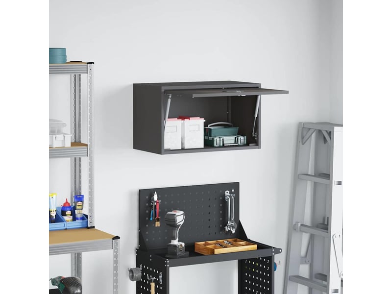  Armoire murale salon, meuble de rangement pour garage noir 60 x 33 x 35 cm  - Conforama D