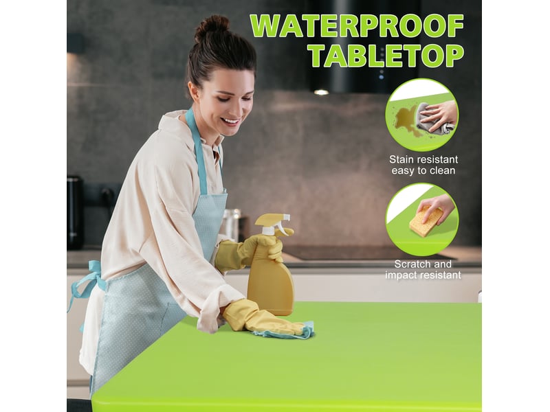  Table pliable portable 125x61 cm – verte – hauteur réglable 58 à 74 cm, poignée de transport et pliage compact  - Conforama D