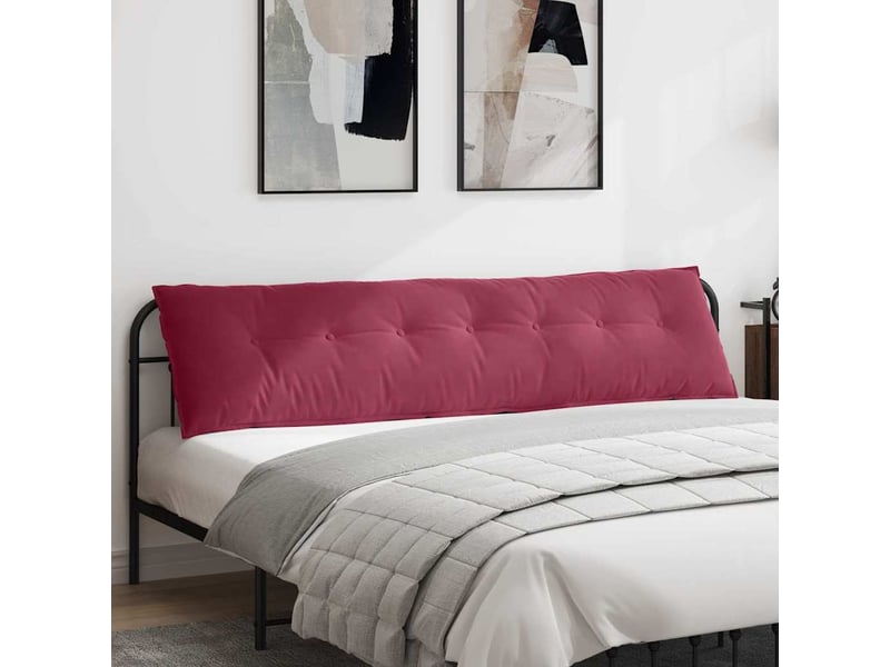 Coussin de dos, coussin de dossier bordeaux 200 x 50 cm tissu en velours côtelé cf54594 - Conforama B