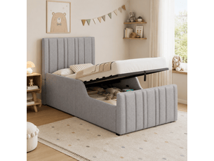 Lit coffre 90x200 cm <strong></strong>  <strong></strong> coloris gris