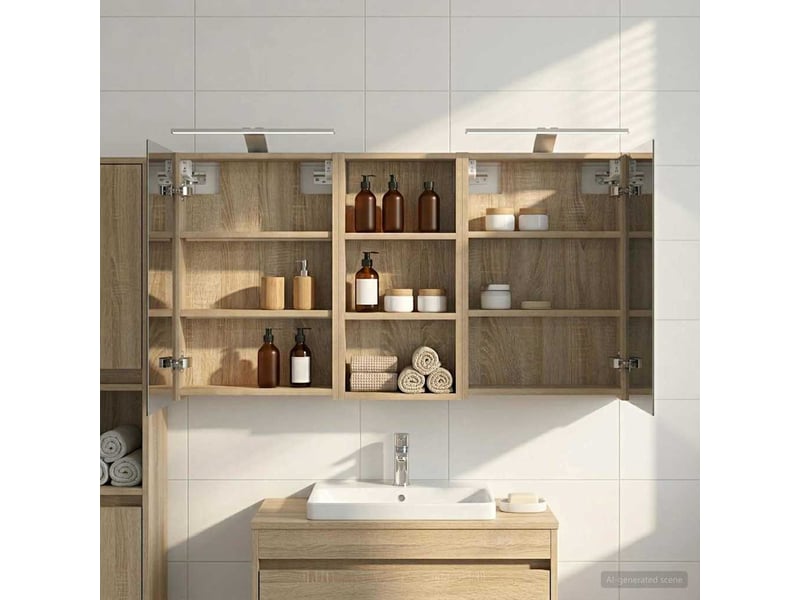  Ensemble de meubles de salle de bain 3 pcs 110x10.5x60.5 cm shl590  - Conforama B