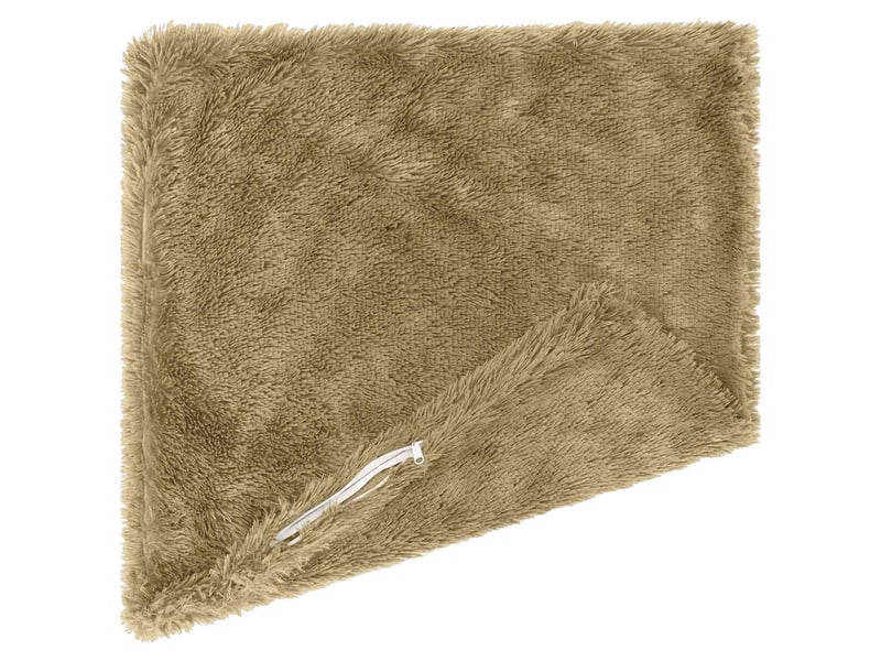  Lot de 12 coussins avec oreiller, coussins décoratifs heerlen gris clair fleece pv cf50121  - Conforama D