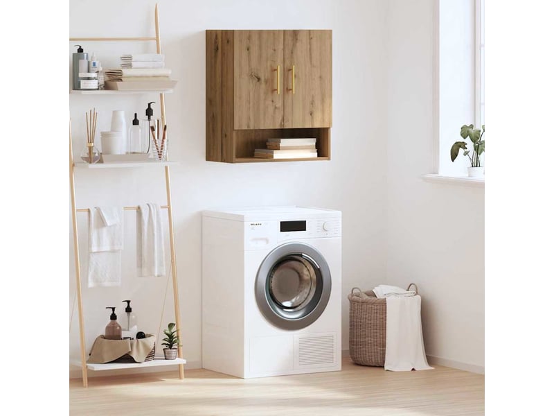 Meuble mural, rangement salon 60 x 31 x 70 cm bois d'ingénierie chêne artisanal shl7963 - Conforama B