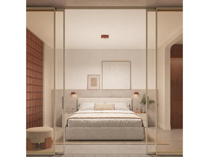  Plafonnier riff 1 ocre rouge gx53 aluminium moderne 6x10x10cm SL.3060 - Conforama B
