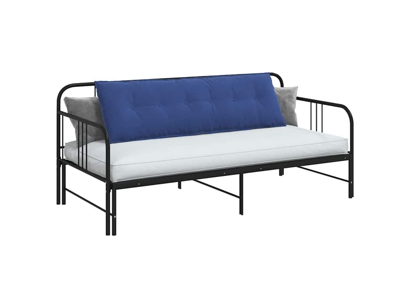 Coussin de dos, coussin de dossier bleu police 160 x 50 cm tissu en velours côtelé cf54562 - Conforama C