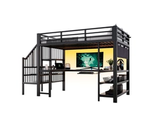 Lit mezzanine 120x200 cm MODFU coloris noir