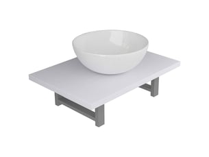 Meuble de salle de bain, armoire salle de bain en deux pièces céramique blanc cf65434
