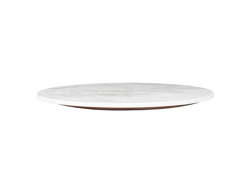 Plateau de service rotatif 360° en céramique blanc marbré – miray - Conforama A