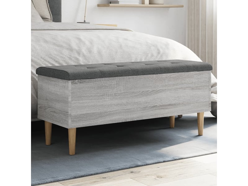  Banc chambre, banc de rangement sonoma gris 102x42x46 cm bois d'ingénierie  - Conforama B
