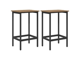 Lot de 2 tabouret de bar, chaise de bar chêne artisanal 40x32x74 cm shl46238