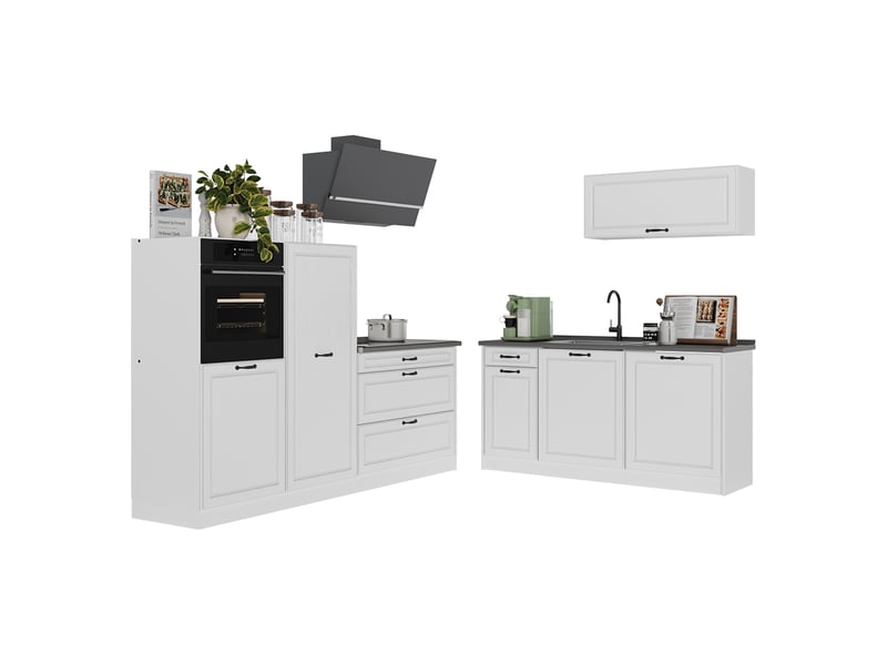  Vicco cuisine, blanc campagneblanc, 220cm sans plan de travail  - Conforama E