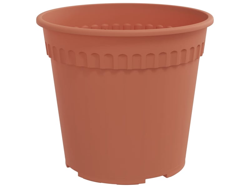Jardinière - pot à fleurs rond 24 pcs rouge brique ø 19 x 16,5 cm plastique - Conforama E