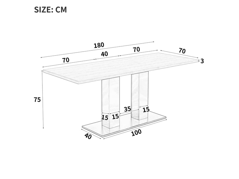  Table à manger extensible 140180 x 70 cm naturel  - Conforama E