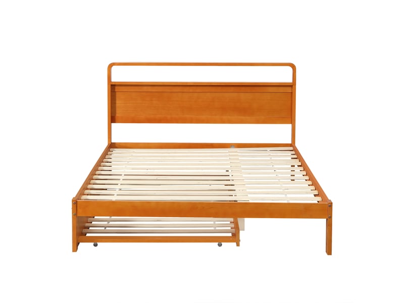  Lit gigogne 140x200 cm, lit enfant, couchage gigogne extensible, bois naturel  - Conforama B