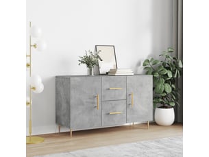 Buffet - bahut - meuble de rangement gris béton 100x36x60 cm bois d'ingénierie