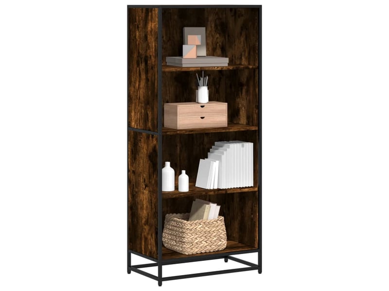  Bibliothèque, étagère de rangement chêne fumé 60x35x139 cm bois d'ingénierie  - Conforama B
