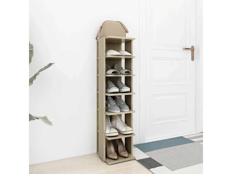  Meuble à chaussure, armoire à chaussures chêne sonoma 27,5x27x102 cm  - Conforama C