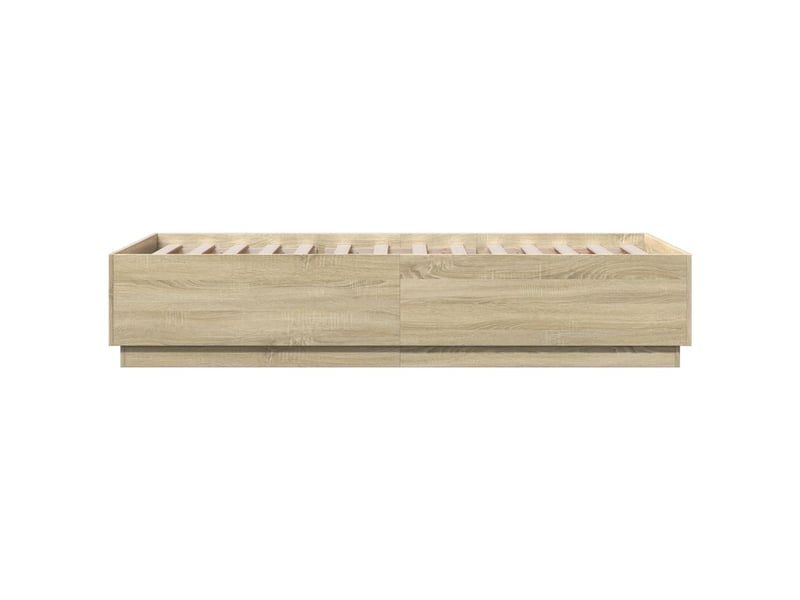  Lit simple- lit adulte -  cadre de lit sans matelas chêne sonoma 90x200 cm  - Conforama D