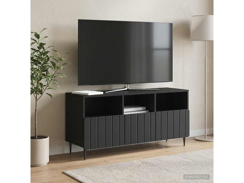  Meuble tv - banc tv - meuble de rangement avec tiroir noir 102 x 34,5 x 50 cm bois d'ingénierie  - Conforama D