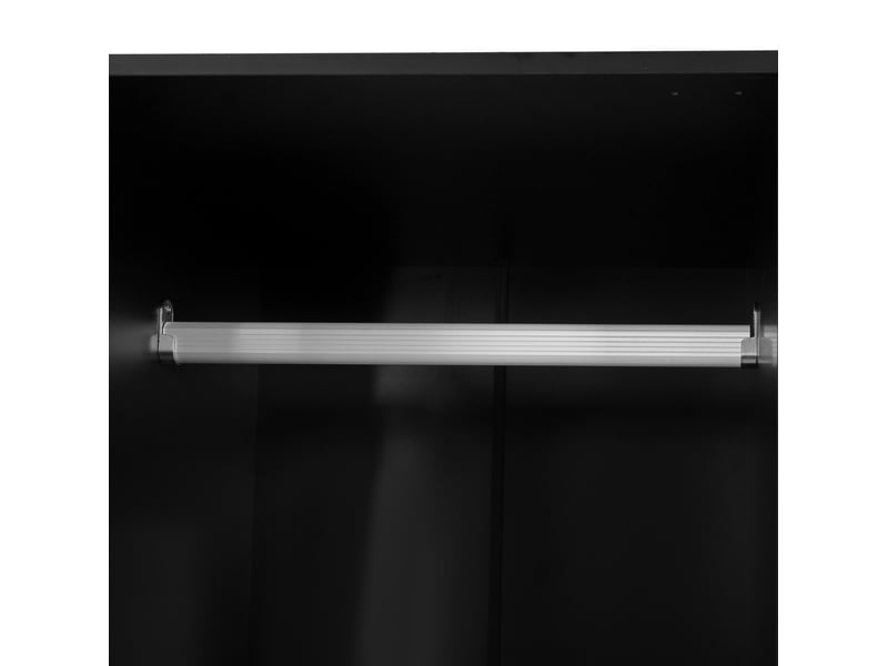  Armoire avec miroir, penderie, 2 tiroirs et 4 niches, fermeture douce, pour chambre, blanc et noir, 80 × 40 × 180 cm  - Conforama E