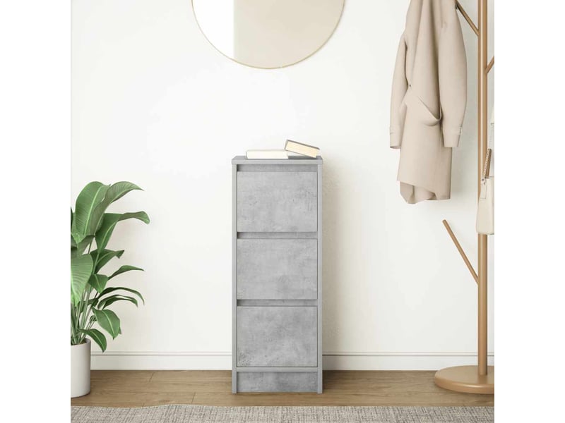  Buffet - bahut - meuble de rangement gris béton 29,5x34x76 cm bois d'ingénierie  - Conforama C