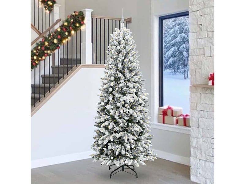  Sapin de noël artificiel, arbre de noël blanc 240 cm shl2998  - Conforama B
