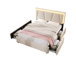 Lit simple 160x200 cm    coloris beige