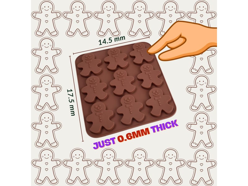 Lot de 2 moules à chocolat ultra fins en silicone de qualité alimentaire anti-adhésif en silicone de qualité alimentaire pour chocolats, bonbons, bisc - Conforama E