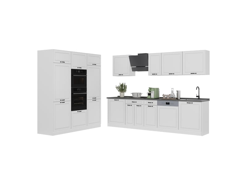 Vicco cuisine, blanc campagneblanc, 180cm plan de travail anthracite - Conforama E