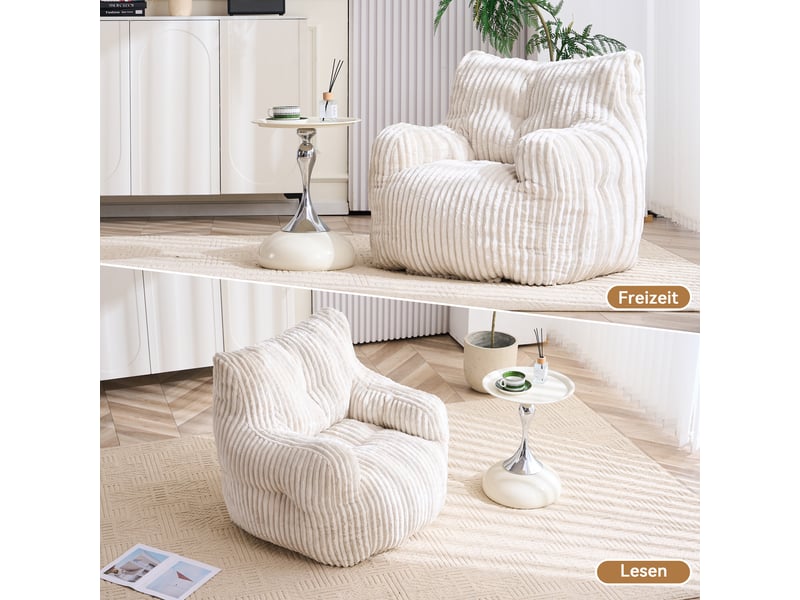  Repose pied - rembourré - beige - pour salon et séjour 100x94x70cm - Conforama E
