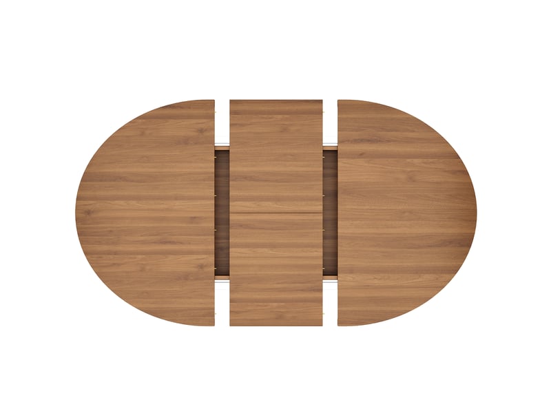  Table à manger extensible, 110 à 149,8 cm, rectangulaire, mdf, naturel, rangement intégré pratique  - Conforama E