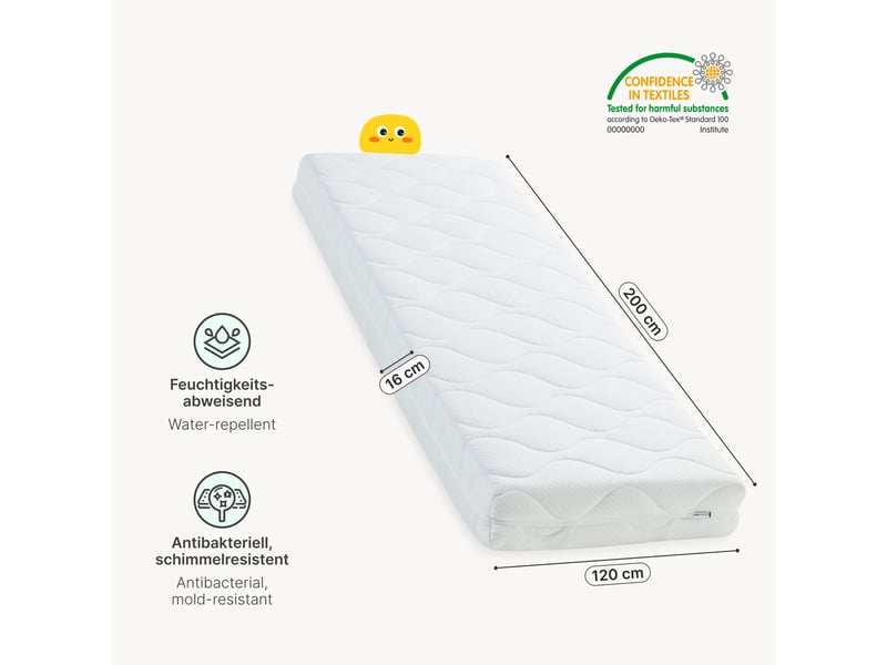  Lit d'enfant en forme de maison treviolo avec matelas 120 x 200 cm bois de pin blanc naturel [en.casa] Treviolo - Conforama E