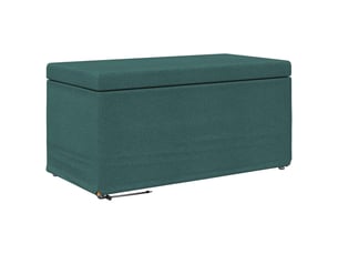 Tabouret bas, ottoman vert foncé 81x41x40 cm tissu et bois stratifié