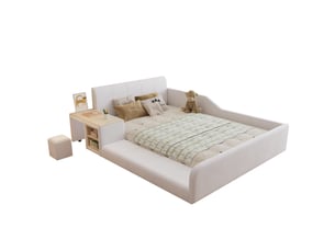 Lit avec rangement 140x200 cm <strong>MERAX</strong>  <strong>lit enfant blanc</strong> coloris blanc