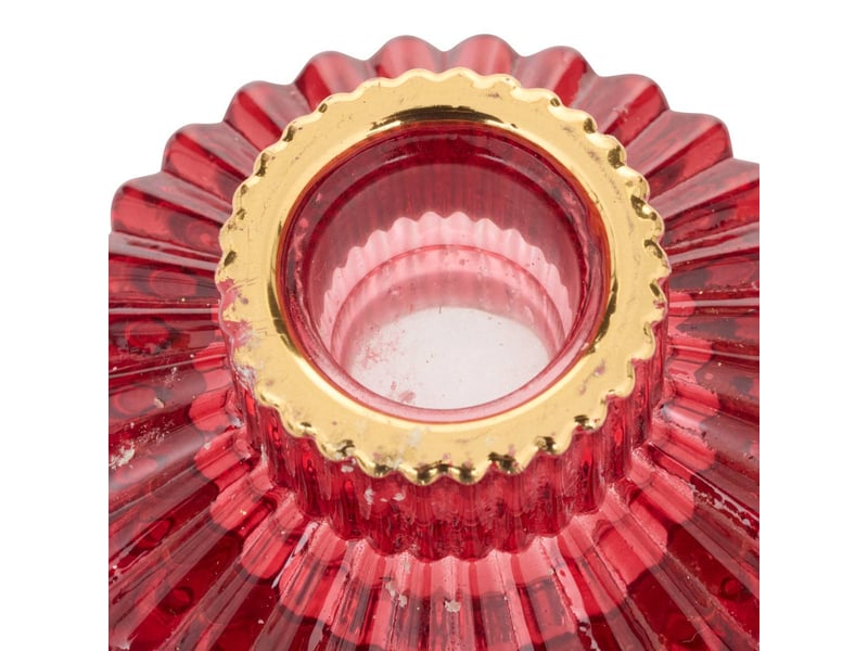  Photophore de noël en verre réversible rouge et vert  - Conforama B
