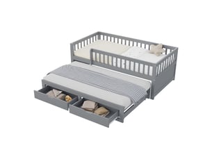 Lit simple 90x200 cm    coloris gris