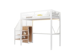 Lit mezzanine 90x200 cm <strong></strong> <strong></strong> coloris blanc