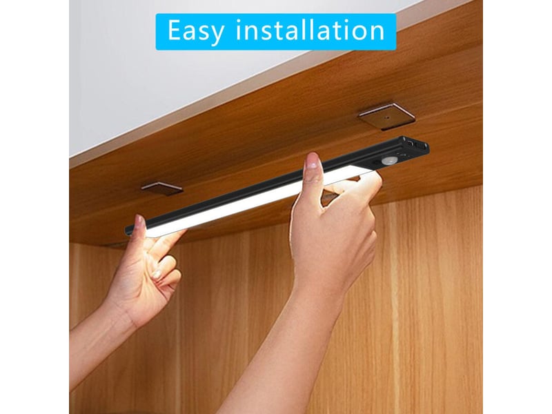  Réglette et spot de cuisine meuble 2pcs capteur mouvement pir intérieur led veilleuse sous armoire usb sans fil batterie rechargeab  - Conforama E