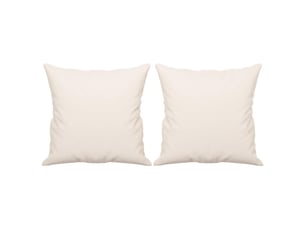 Lot de 2 coussins décoratifs beige 40x40 cm tissu microfibre cf60856