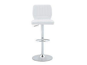 Tabouret de bar réglable  52 x 45 x 93-114 cm - siège pivotant à 360° -avec dossier et pédales en métal  argenté - cuir - noir