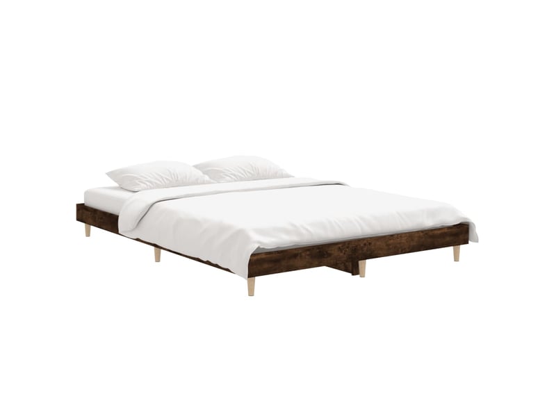  Lit double- lit adulte -  cadre de lit sans matelas chêne fumé 135x190 cm bois ingénierie  - Conforama B
