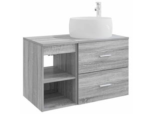 Ensemble de mobilier de salle de bain 2 pcs sonoma gris shl4063
